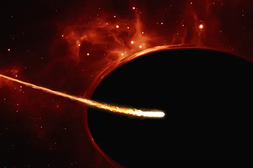 巨大ブラックホールに近づいた星の想像図
