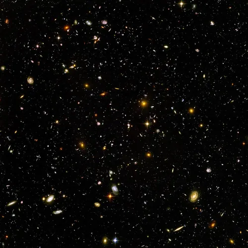 The Hubble Ultra Deep Field, is an image of a small region of space in the constellation Fornax, composited from Hubble Space Telescope data