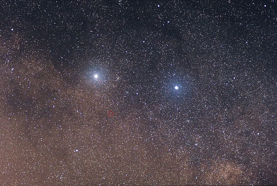 ケンタウルス座のアルファ星・ベータ星とプロキシマ・ケンタウリ