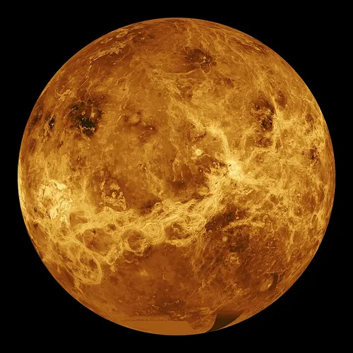探査機マゼランのレーダー観測から作られた金星の全体の画像