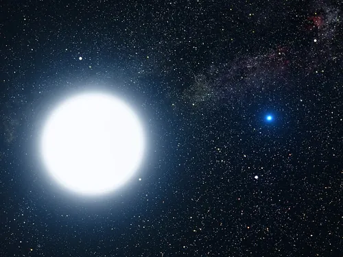 シリウスAと白色矮星シリウスBの想像図
