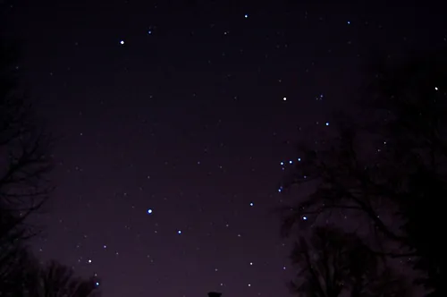 オリオン座の方向の夜空